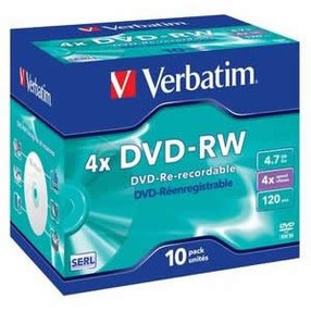 DVD-RW 4,7GB Verbatim  4x jewel box, ks