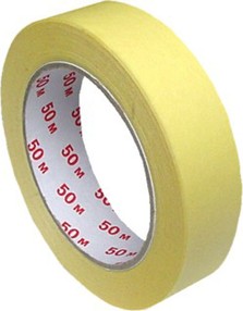 Páska krepová 25mm/50m lepicí sv.žlutá