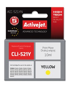 Cartridge Canon CLI-521Y žlutá (10ml) CHIP ActiveJet ACC-521YN