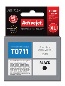 Cartridge EPSON T0711 black (15 ml) ActiveJet (T0891) AEB-711N