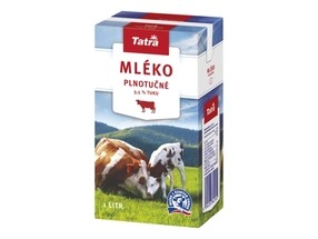 Mléko plnotučné 3,5% tuku, 1 litr (12ks)