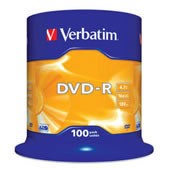 DVD-R 4,7GB Verbatim  DLP 16x, spindl 100 ks, cena za bal.