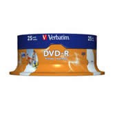 DVD-R 4,7GB Verbatim DLP 16x Printable, spindl 25 ks, cena za bal.