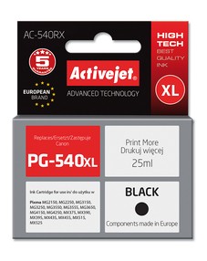 Cartridge Canon PG-540XL černá  (25ml) ActiveJet AC-540RX