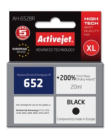 Cartridge HP F6V25AE černá č.652XL (20ml., 720 str.)  ActiveJet Premium (AH-652BR)
