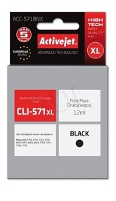 Cartridge Canon CLI-571Bk XL černá (12ml) ActiveJet s čipem ACC-571BNX
