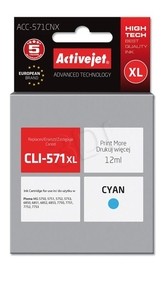 Cartridge Canon CLI-571C XL cyan (12ml) ActiveJet s čipem ACC-571CNX