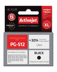 Cartridge Canon PG-510/PG-512 černá (18ml) ActiveJet AC-512R