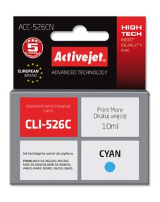 Cartridge Canon CLI-526C modrá (10ml) CHIP ActiveJet ACC-526CN