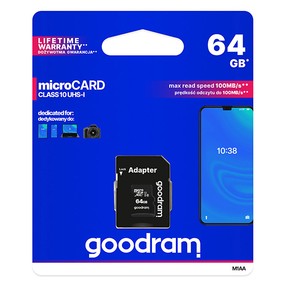 SD Card  64GB SDXC Class 10 Micro s SD adapeterem
