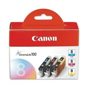 Cartridge Canon CLI-8CMY MULTIPACK modrá, červená, žlutá (3x 13ml) orig.