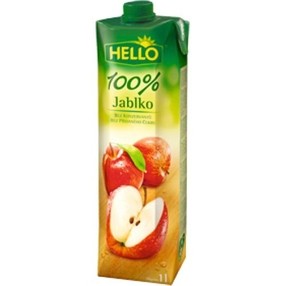 Juice HELLO 100% jablko 1 litr (12ks)