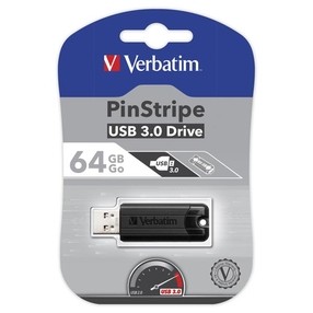 USB flash disk Verbatim 3.0, 64GB, Store,N,Go PinStripe, černý