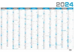 Kalendář nástěnný roční pracovní formát B1, modrá, 2023