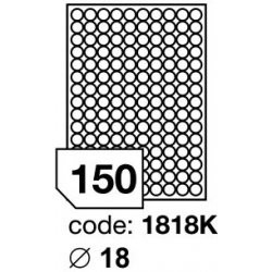 Etikety bílé kulaté prům. 18mm (100 listů) R0100