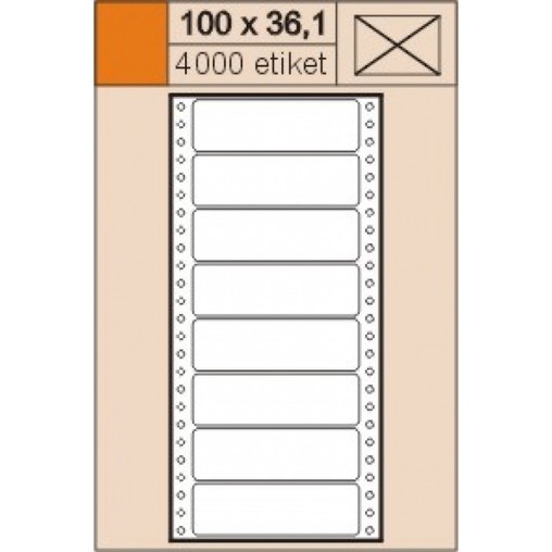 Etikety tabelační 100 x 36,1 mm jednořadé (4000 ks)