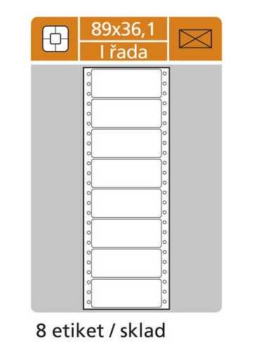 Etikety tabelační 89 x 36,1 mm jednořadé (4000 ks)