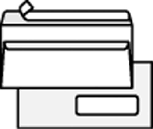 Obálka DL s oknem samolepící s krycí páskou (1000ks) bílá 