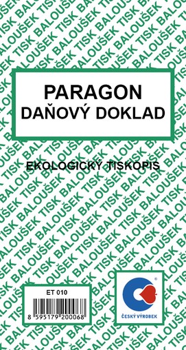 Paragon / daň.doklad, 80x150mm, 50 listů, BAL ET010