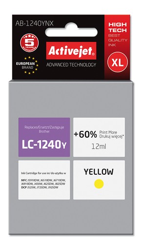 Cartridge Brother LC-1240Y/LC-1220Y žlutá (12 ml) ActiveJet AB-1240YNX