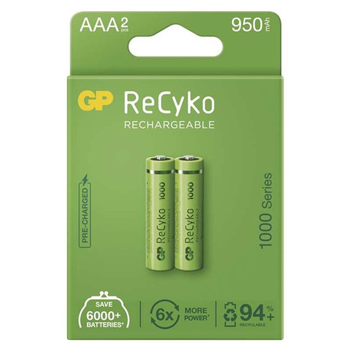 Baterie  AAA HR03 1,2V 1000mAh NiMh mikrotužková nabíjecí (2ks)