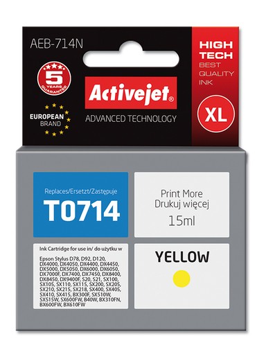Cartridge EPSON T0714 yellow ( 15 ml) ActiveJet (T0894) AEB-714N