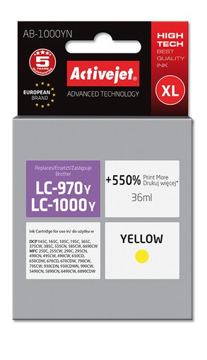 Cartridge Brother LC-1000Y/LC-970Y žlutá (35 ml) ActiveJet AB-1000YN