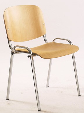 Židle konf. 1120 LC,  buk, chrom.kostra