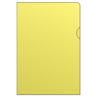 Obal zakládací "L" A4 150mic bar.žlutý hladký bal.10ks, PVC