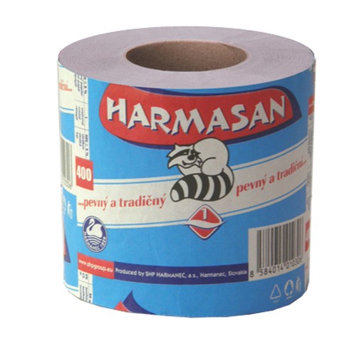 Papír toaletní 1vrstvý šedý, návin 50m, 400 útržků, Harmony Harmasan Mýval, 30 rolí v bal.