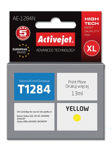Cartridge EPSON T1284 yellow ( 13 ml) ActiveJet AE-1284N