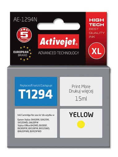 Cartridge EPSON T1294 yellow ( 15 ml) ActiveJet AE-1294N