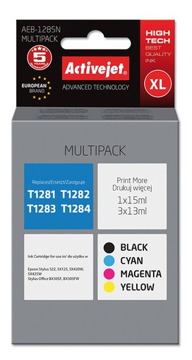 Cartridge EPSON T1285 MULTIPACK ( 54 ml) ActiveJet AEB-1285N
