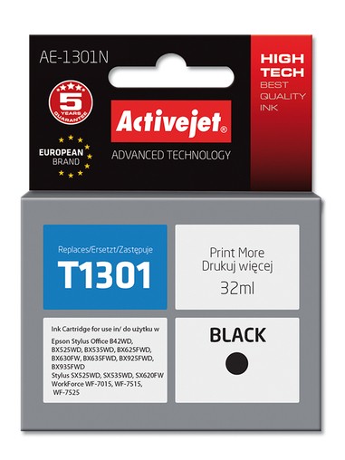 Cartridge EPSON T1301 black (32 ml) ActiveJet AE-1301N