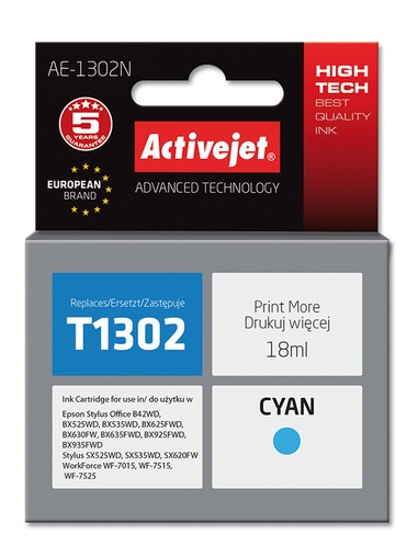 Cartridge EPSON T1302 cyan (18 ml) ActiveJet AE-1302N