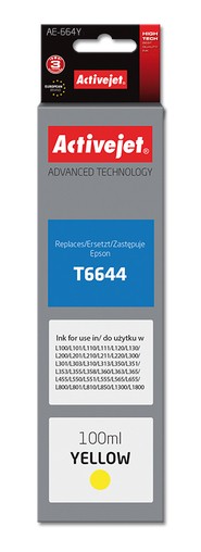 Cartridge EPSON T6643 žlutá (100 ml.) pro L365, L210, L655 Activejet AE-664Y