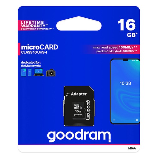 SD Card  16GB SDHC Micro s SD adapterem